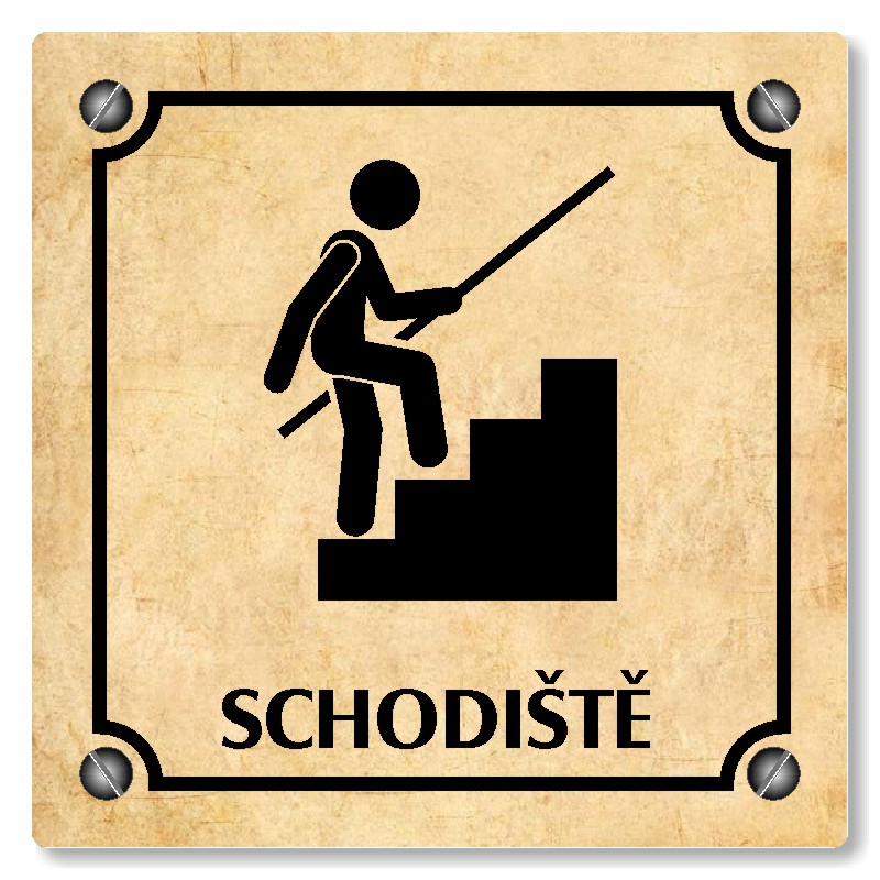 Schodiště, 148x148mm, pergamen, Kansas